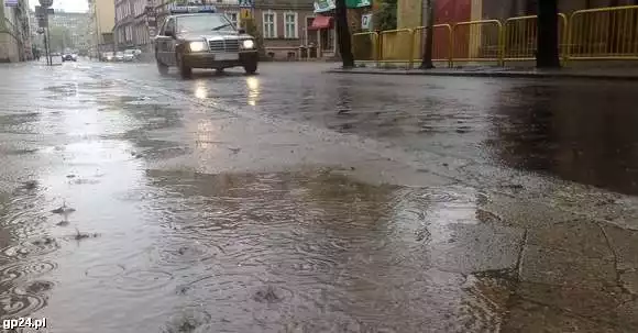 Deszcz ciągle pada w Słupsku