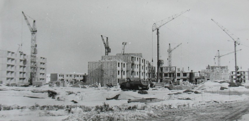 Suwałki. Budowa osiedla Północ. Rok 1980