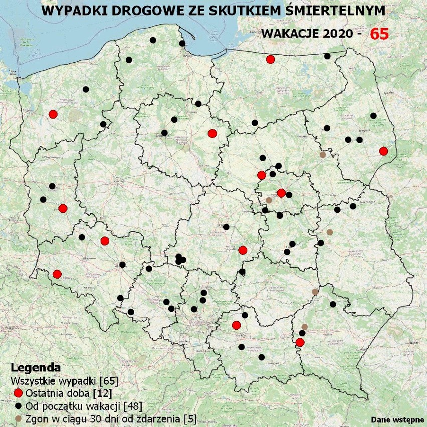 Wakacje 2020: oto mapa śmiertelnych wypadków na drogach. W tych miejscach uważajcie szczególnie!