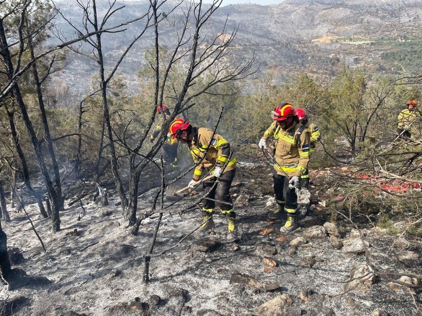 Polscy strażacy walczą z pożarami w Grecji.