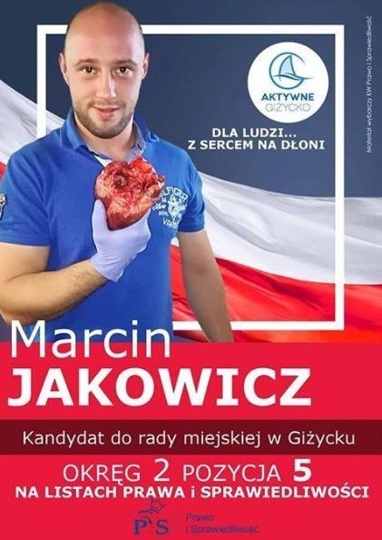 To serce to tylko rekwizyt - informuje kandydat.