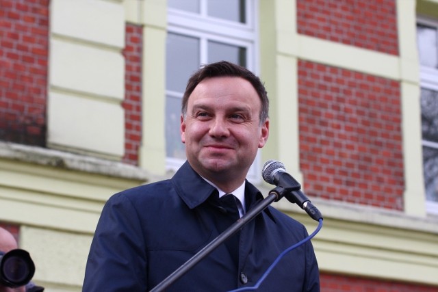 Andrzej Duda w Starogardzie Gd. w kwietniu 2015 r.