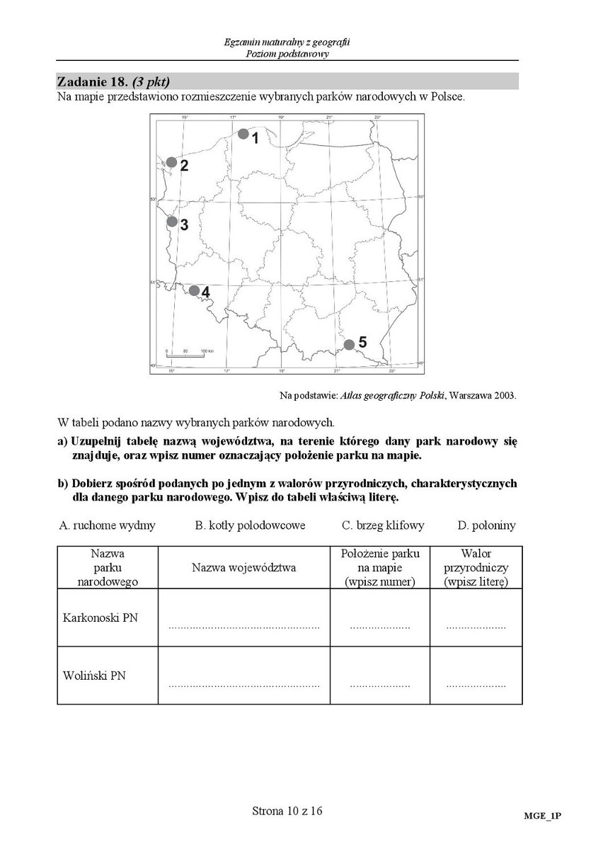 Stara matura 2016: GEOGRAFIA podstawowa [ODPOWIEDZI, ARKUSZ...