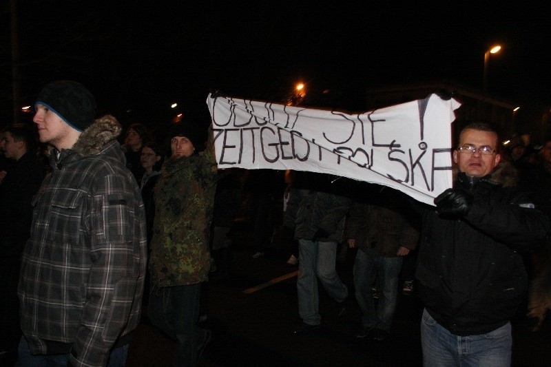 Protest przeciwko ACTA w Koszalinie.