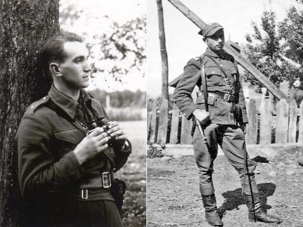 Od lewej: Zdzisław Badocha "Żelazny&#8221;. Dowódca jednego ze szwadronów podległych majorowi "Łupaszce&#8221;. To właśnie on ze swoimi żołnierzami wiosną 1946 roku działał w Koszalinie i okolicach. Zginął podczas obławy UB 26 czerwca 1946 roku w majątku Czernin, koło Sztumu. Z prawej: Major Zygmunt Szendzielarz "Łupaszko&#8221;, dowódca 5 Wileńskiej Brygady AK. Schwytany w 1948 roku. Po pokazowym procesie stracony w jednym z warszawskich więzień w 1951 roku.