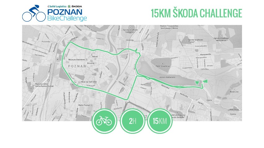 Trasa Škoda Poznań Bike Challenge przez miasto