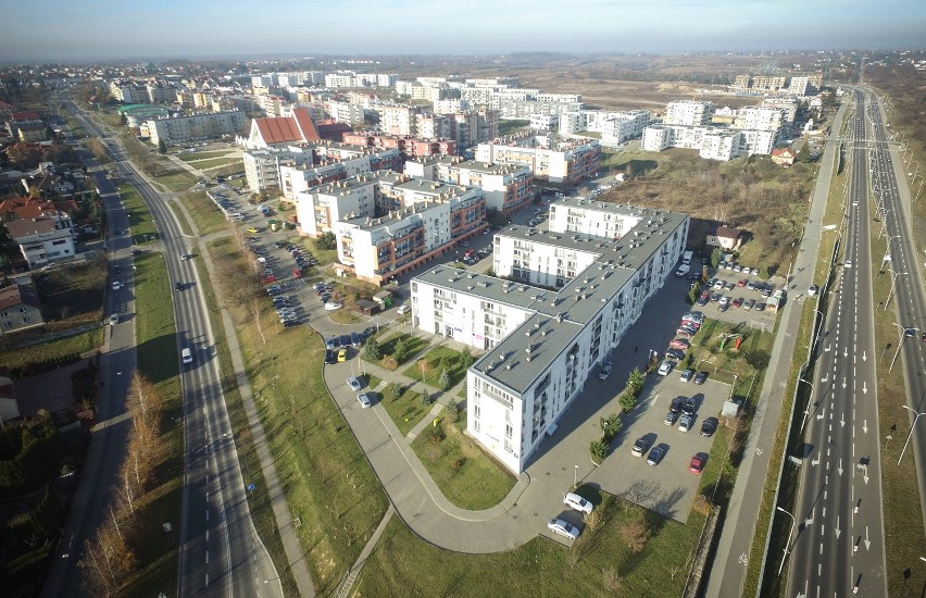 Nowe osiedla u zbiegu ul. Poligonowej i Willowej w Lublinie