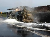 Pożar autokaru na autostradzie A4 w rejonie Krakowa