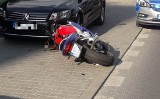 Wypadek motocyklisty na ul. Rojnej. Kierowcy jednośladu w ogóle nie powinno tam być...