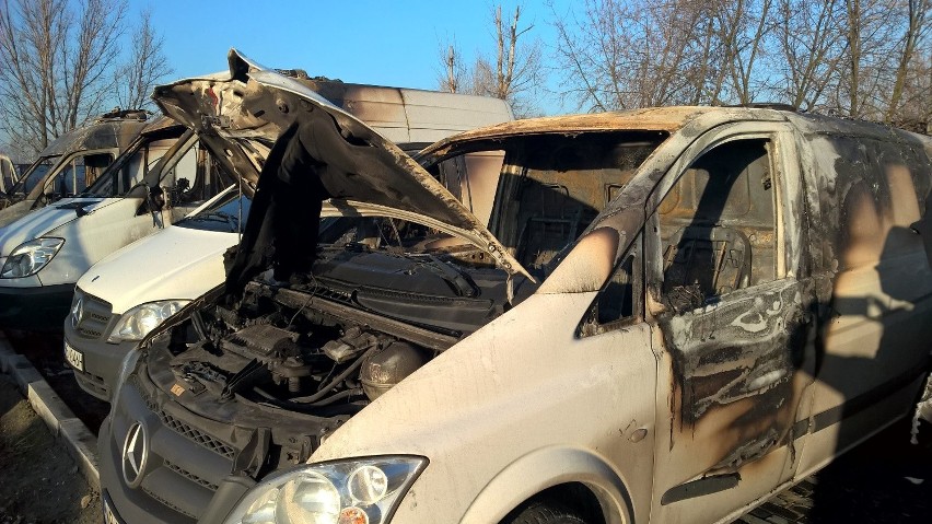 Pięć samochodów dostawczych spłonęło podczas sobotniego...