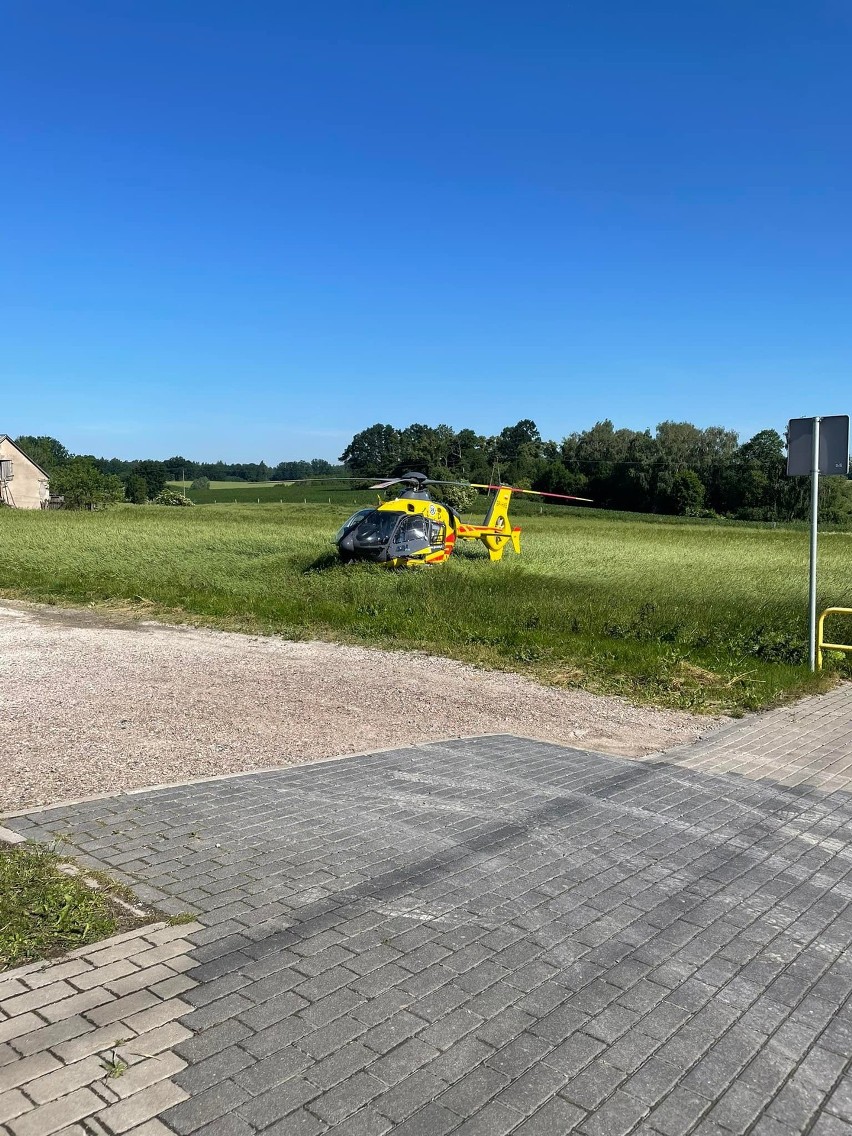 Potrącenie rowerzysty w Małkach w powiecie brodnickim. Lądował śmigłowiec LPR