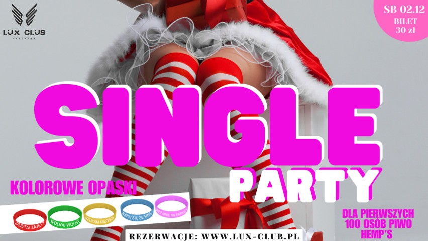 Będzie dyskoteka w Lux Clubie. Kolejna odsłona imprezy Single Party w Brzozowej w sobotę, 2 grudnia. Zabawa dla samotnych i zakochanych