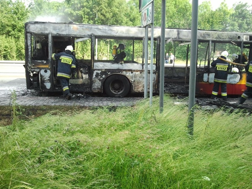 Pożar autobusu w Wodzisławiu Śląskim