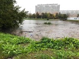 Wrocław. Deszcz zalewa podwórka i piwnice. Kiedy przestanie padać? 