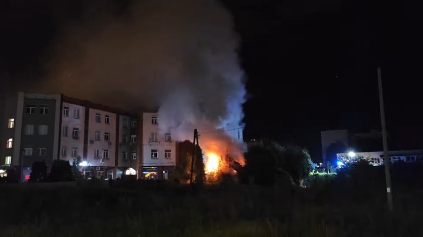 Pożar budynku murowanego przy ulicy Wyszyńskiego w...
