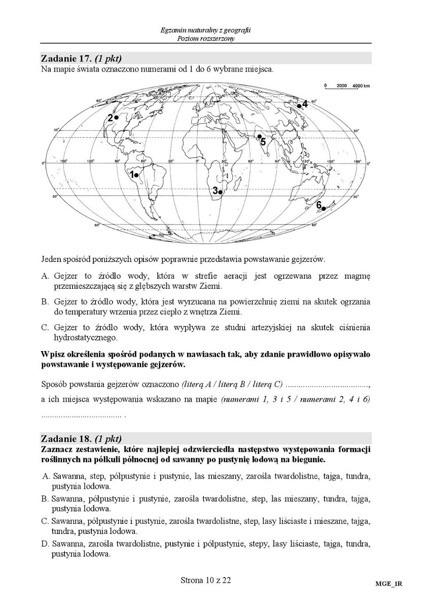 Stara matura 2016: GEOGRAFIA rozszerzona [ODPOWIEDZI, ARKUSZ...