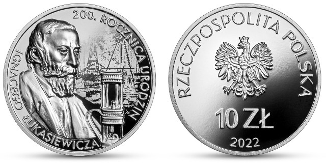 8 marca 2022 r. NBP wprowadził do obiegu nową srebrna monetę. Jest to okolicznościowe 10 zł upamiętniające 200. rocznicę urodzin Ignacego Łukasiewicza.