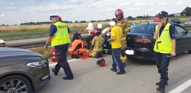 Wypadek na autostradzie A4 w pobliżu węzła Pietrzykowice....