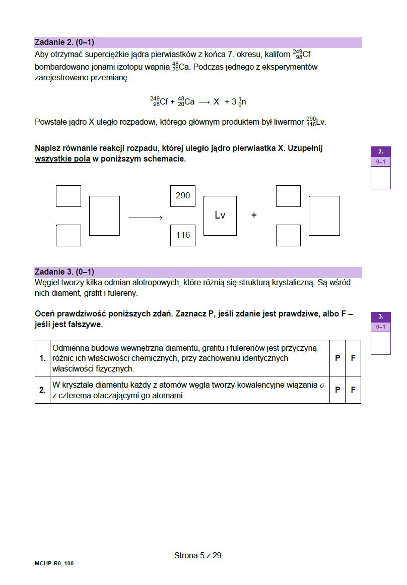 Arkusz maturalny z chemii (formuła 2023) | Portal i.pl