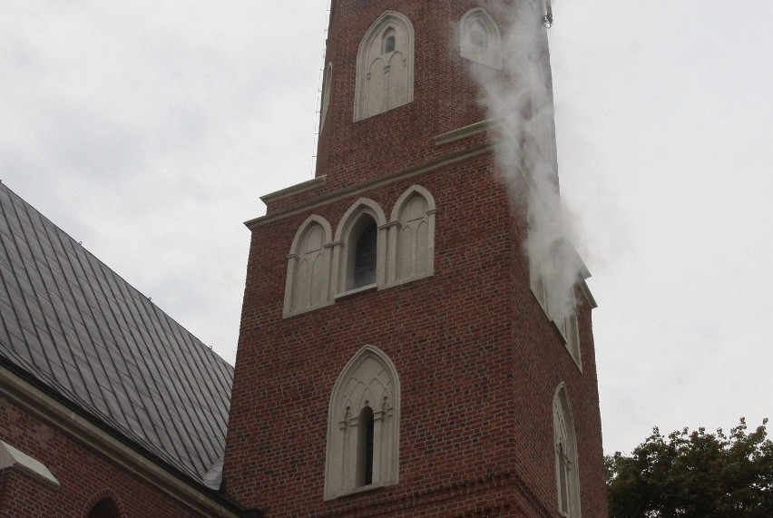 Pożar w kościele św. Jana w Radomiu-ćwiczenia stra