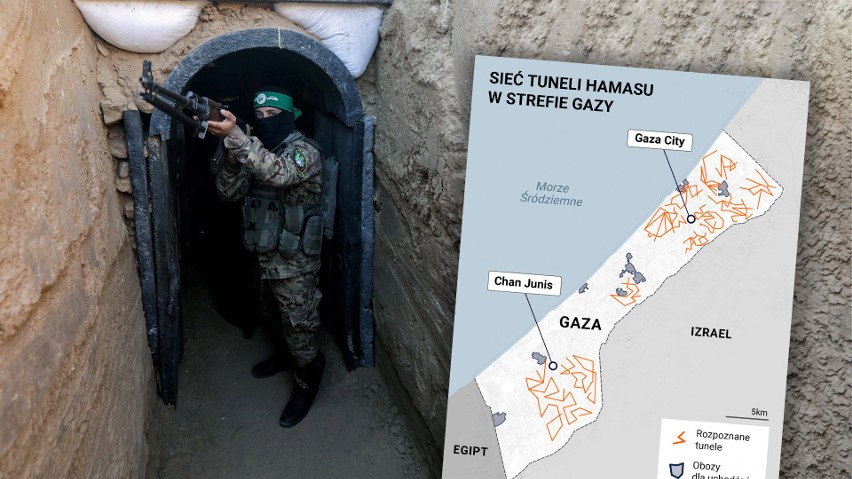 Sieć tuneli Hamasu przeszywa większość Strefy Gazy