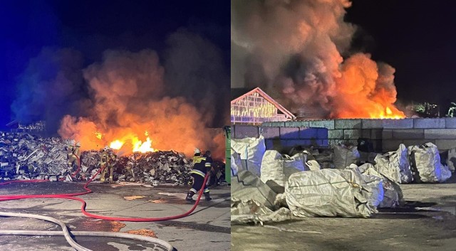 Pożar na składowisku odpadów sztucznych w Bolęcinie. Gęsty dym spowił okolicę
