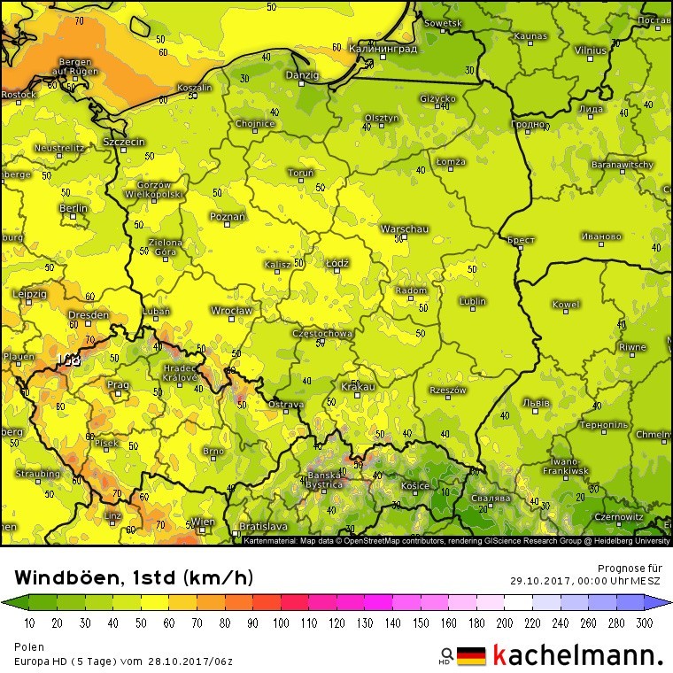 Orkan Grzegorz. Jak przejdzie przez Polskę? [MAPY, PROGNOZA]