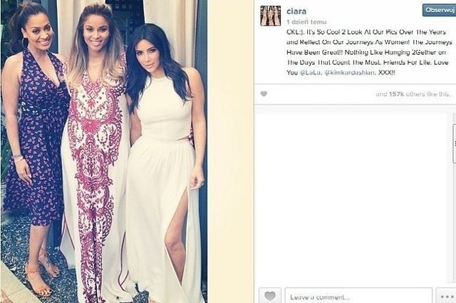 Kim Kardashian na przyjęciu u Ciary (fot. screen z Instagram.com)