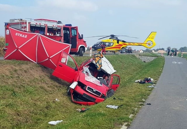 Wypadek pomiędzy Prudnikiem a Lubrzą.