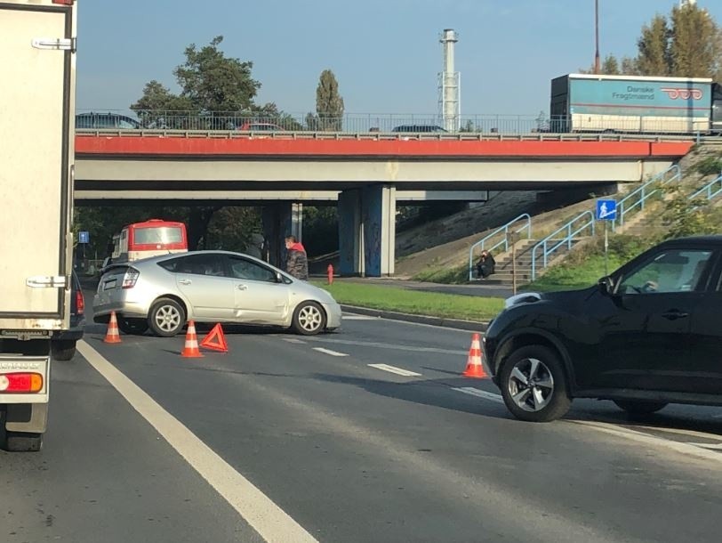 Karambol na ulicy Krakowskiej we Wrocławiu.