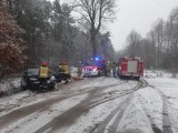 Powiat chełmiński. Kierująca fordem w rowie w Klamrach. Trafiła do szpitala w Świeciu - zobaczcie zdjęcia