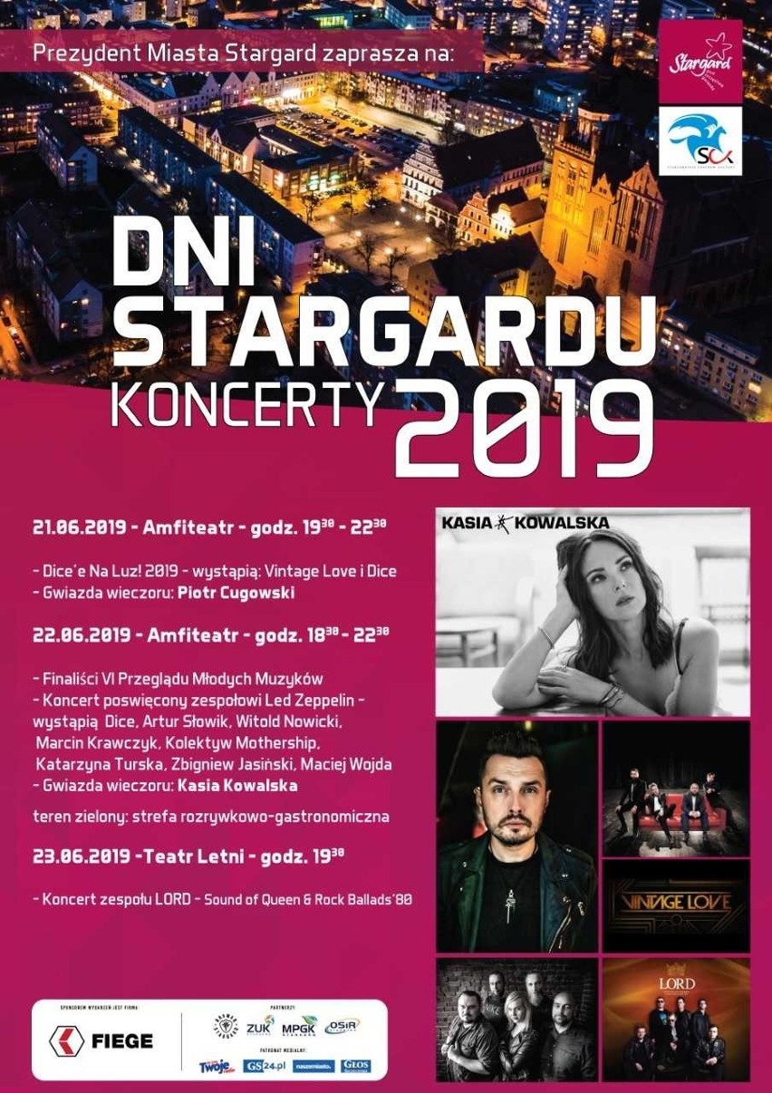 Dni Stargardu 2019 - PROGRAM. Koncertowe, historyczne, turystyczne! 