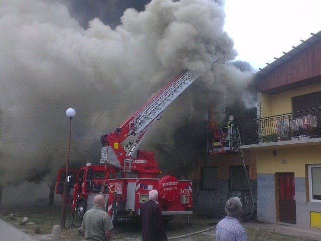 Pożar budynku na os. Nadodrzańskim w Sulechowie