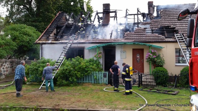 Pożar domu w Lisim Polu