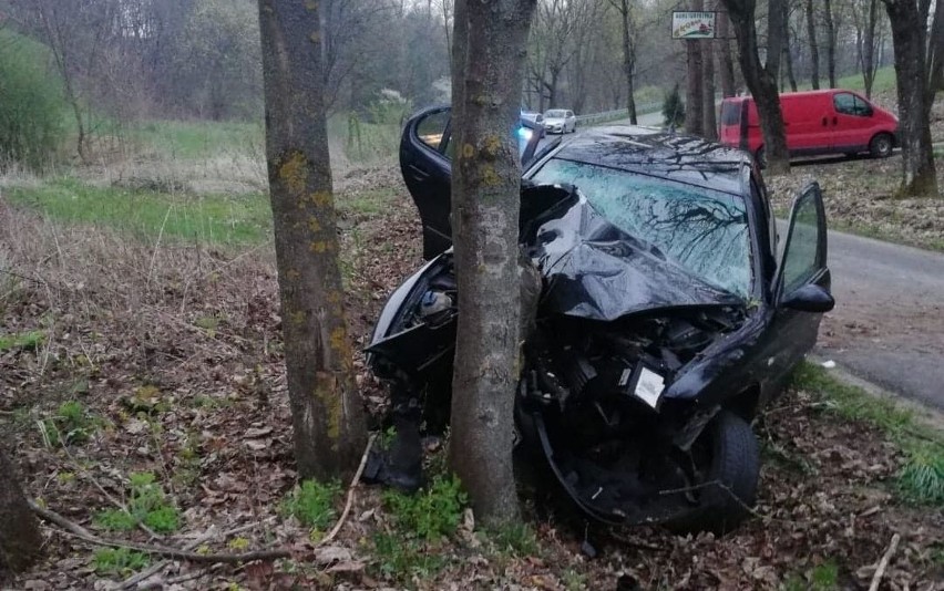 Wypadek w Jasieniu w powiecie staszowskim. Nie żyje 36-letni pasażer [ZDJĘCIA] 