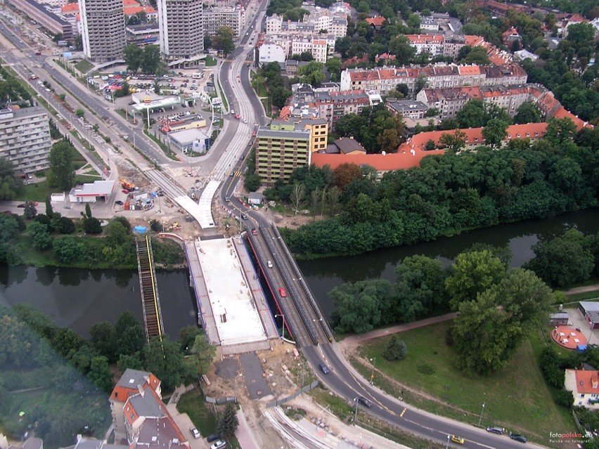 17 sierpnia 2008, przebudowa mostu Szczytnickiego i fragment...