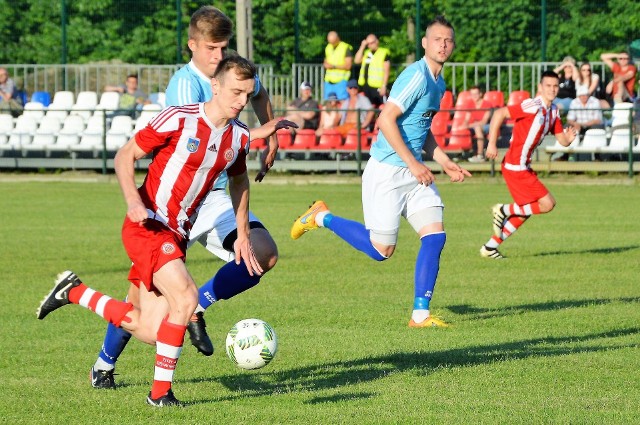 Eryk Ceglarz zdobył jedyną bramkę dla Soły Oświęcim w meczu przeciwko Orłowi Radziechowy Wieprz
