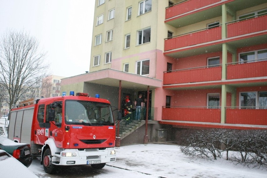 Pożar w wieżowcu przy ul. Szczecińskiej w Słupsku