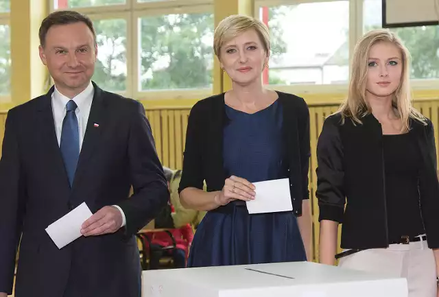 Andrzej Duda z żoną Agatą i córką Kingą