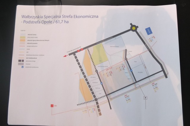 Mapa terenów inwestycyjnych Opola przy ul. Północnej, gdzie działają już ifm ecolink, Pasta Food, GSS, Art Odlew i Stelmach.