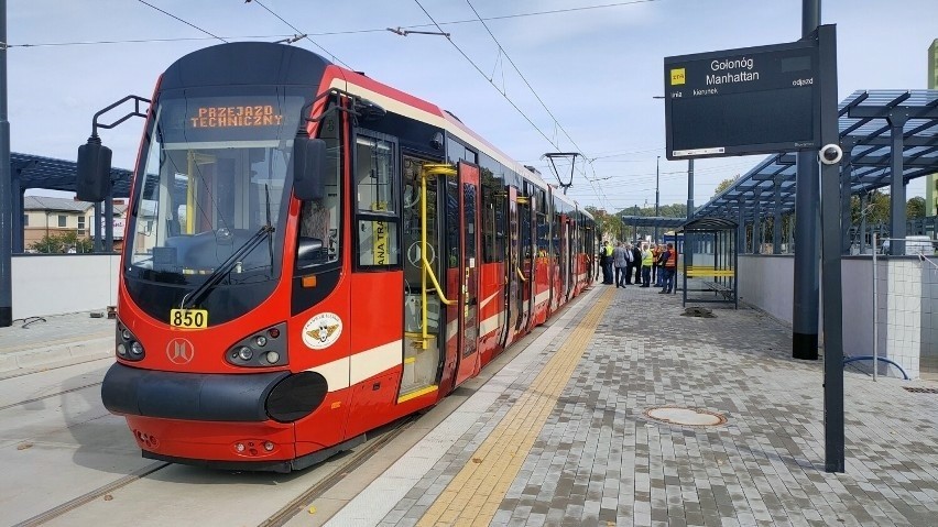 Przejazd techniczny tramwaju w Dąbrowie Górniczej...