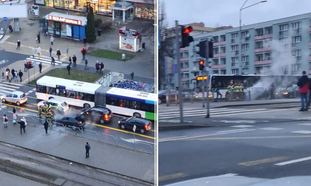 Pożar samochodu w centrum Szczecina! Mogą występować utrudnienia