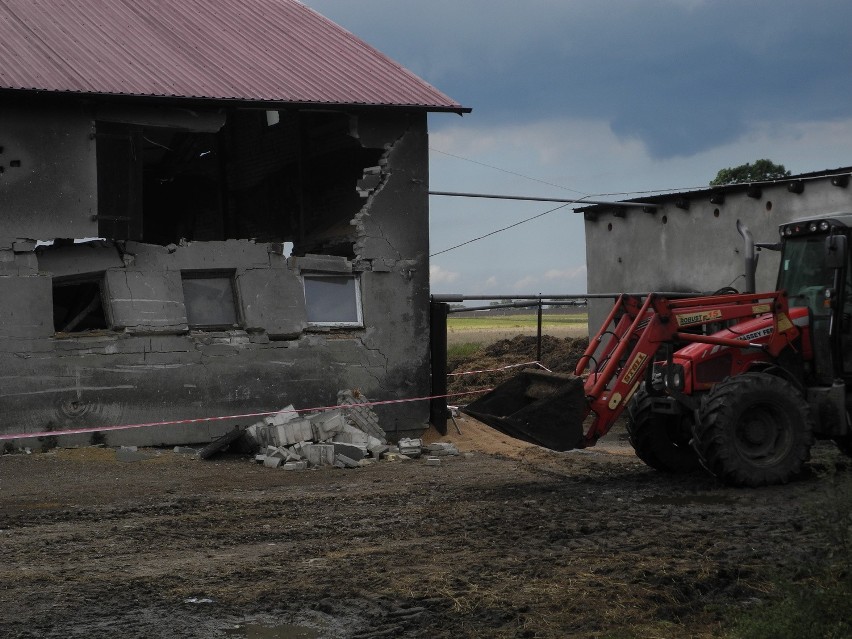 Strop chlewni zawalił się w niedzielę (28 sierpnia) około...