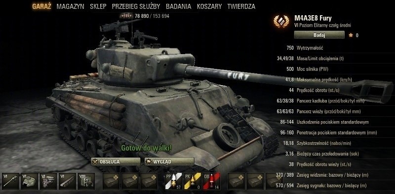 Sherman "Furia" w "World of Tanks"