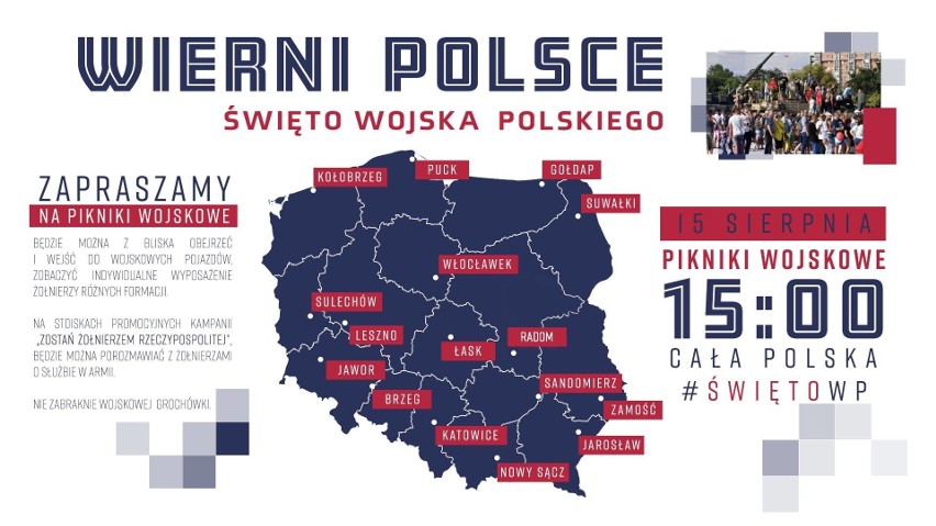 Obchody Święta Wojska Polskiego w Łódzkiem: Defilady, pikniki i rekonstrukcje historyczne [PLAKATY]