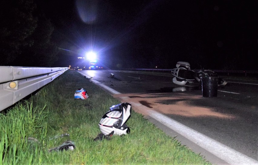Wypadek motocyklisty na Wisłostradzie w Tarnobrzegu. Ranna jedna osoba (ZDJĘCIA)