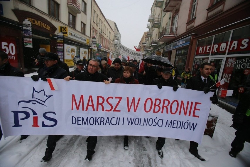 Marsz w Obronie Demokracji i Wolności Mediów w Sosnowcu