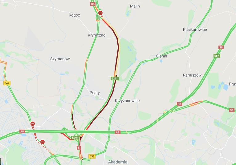 Rozbita ciężarówka blokuje S5 pod Wrocławiem 