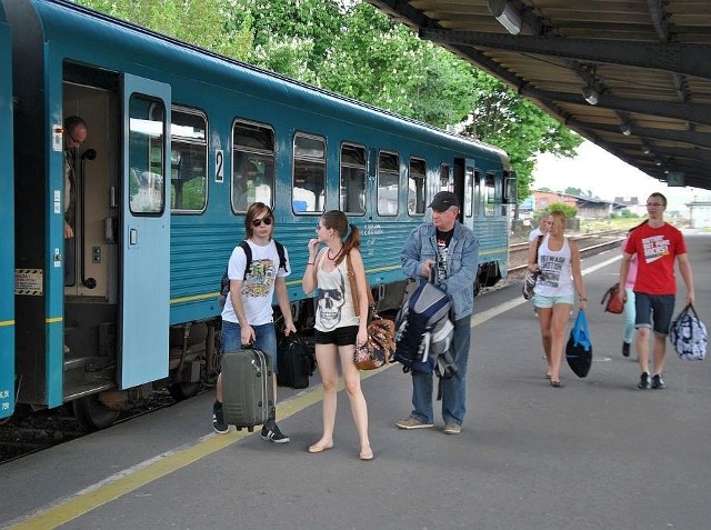 Pasażerowie pociągu Arrivy.