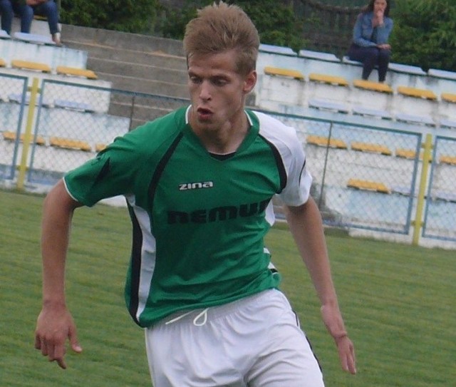 Bartosz Malinowski zdobył bramkę dla Wiernej w meczu z Hutnikiem Nowa Huta. Trener Mariusz Lniany liczy też na jego dobry występ w Nowym Wiśniczu.